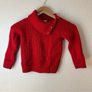 Janie and Jack red cable knit sweater 4 toddler